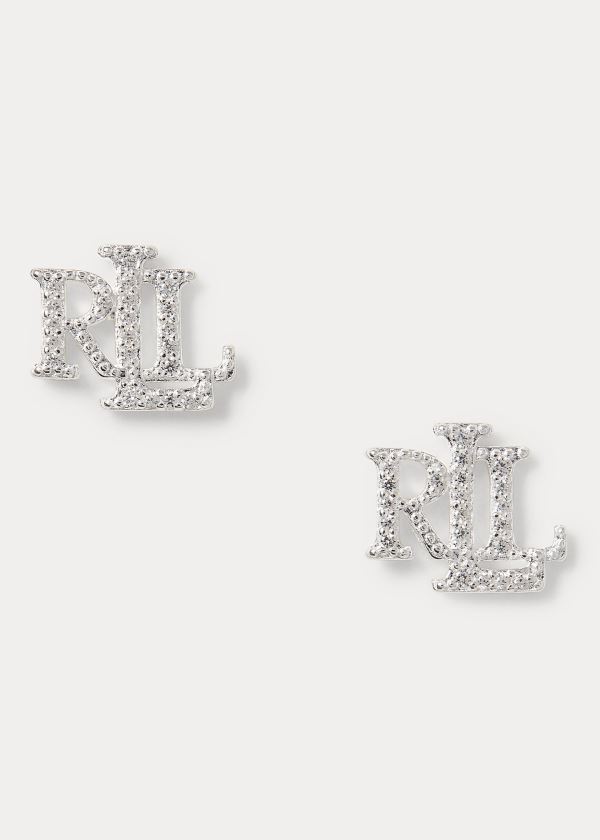 Pendientes Ralph Lauren Mujer Plateados - Sterling Logo - IXRQH5037